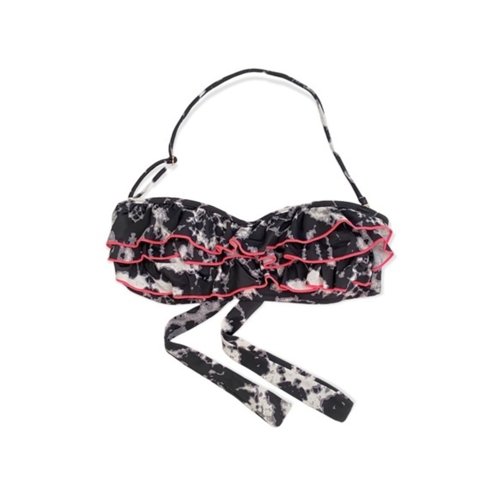 JESSICA SIMPSON Women's Small Bikini Top Adjustable Strap Black White Size S